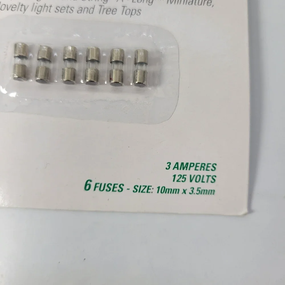 GE Lighting 6 Pack Replacement Safety‎ Fuses 3 Amperes 125 Volts Christmas 2005